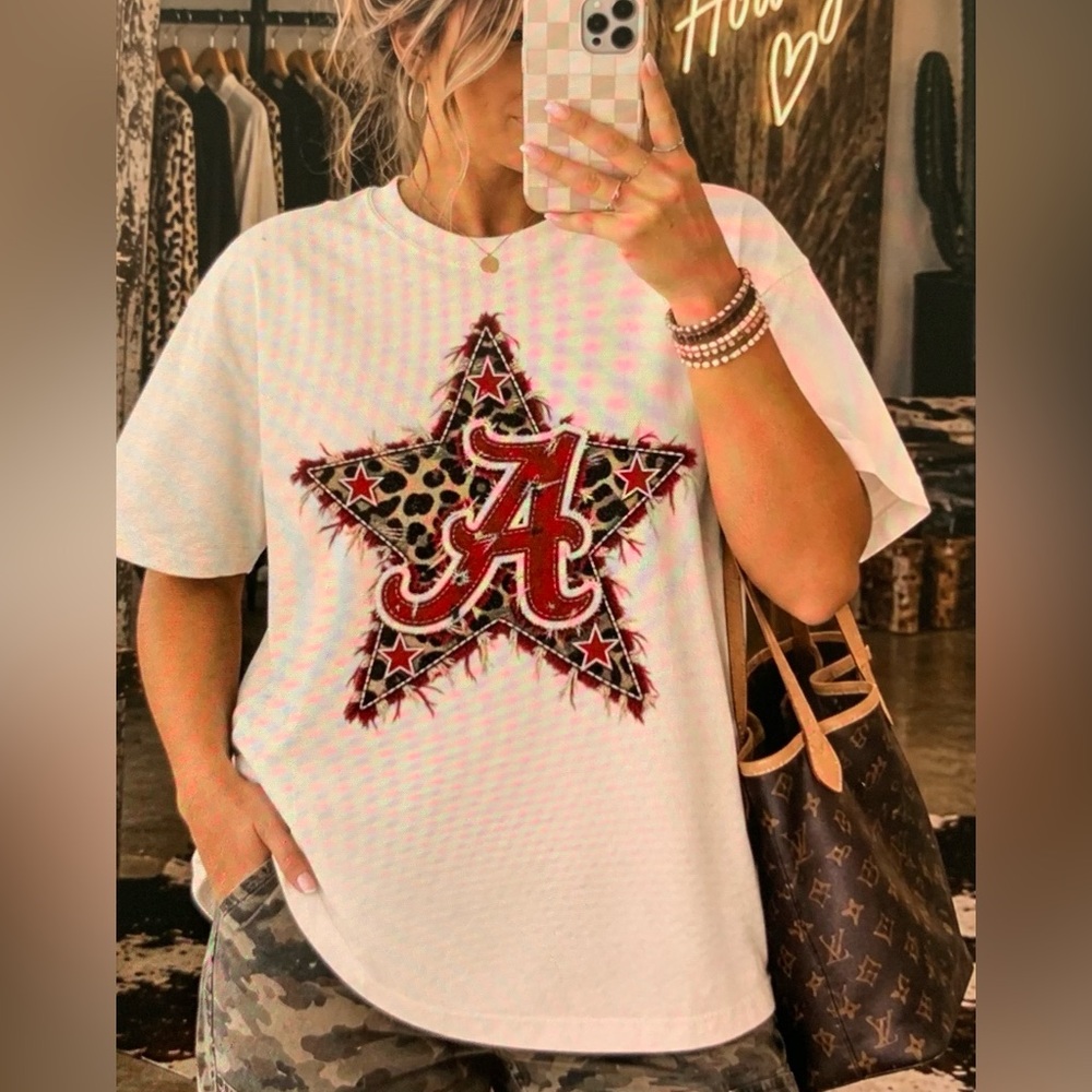 Women's Graphic Tee Ivory BAMA Alabama Roll Tide
